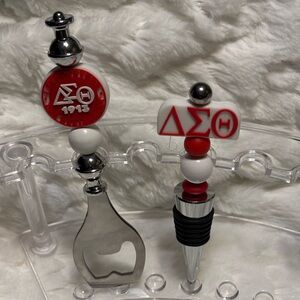 DST Bottle Opener and Stopper Set - Red and White